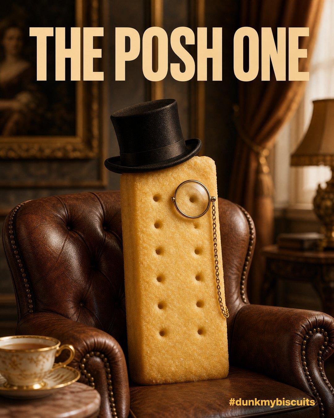 The Posh One: a shortbread in a top hat and monocle