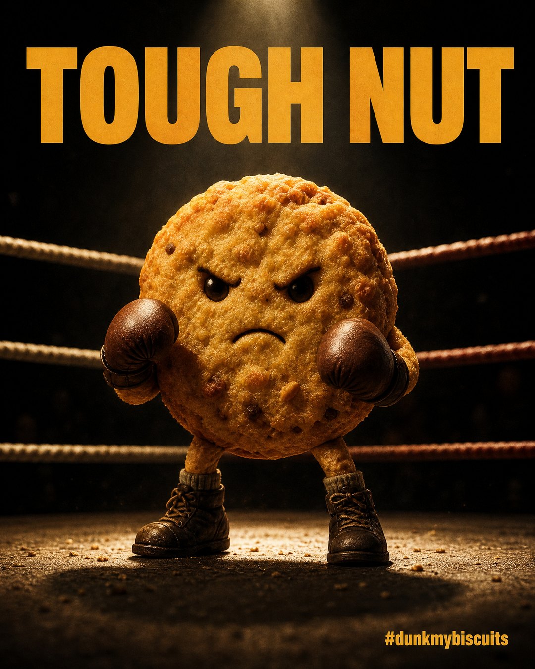 Tough Nut: a biscuit in boxing gloves